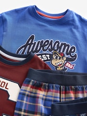 Navy Blue/Burgundy Red Varsity - Gewebte Pyjamahosen aus 100 % Baumwolle, 2er-Pack (9 M.-8 J.), kariert - Bild 7 von 10