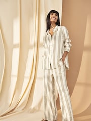 JDY White Petite Petite Wide Leg Linen Mix Co-Ord Trousers - Image 1 of 7