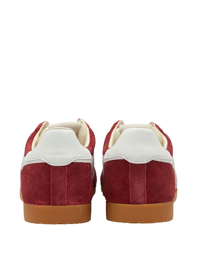 Gola Red Mens Elan Suede Lace-Up Trainers - Image 2 of 4