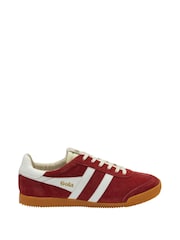 Gola Red Mens Elan Suede Lace-Up Trainers - Image 4 of 4