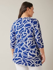 EVANS Curve Abstract Print Pintuck Blouse - Image 3 of 5