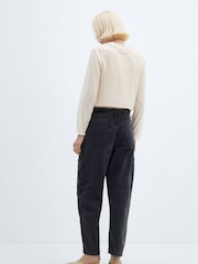 Mango Cream 100% Cotton Openwork Shirt With Collar - Image 3 of 6