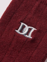 Duchamp Red Mens Chunky Cashmere Mix Rib Socks - Image 2 of 3