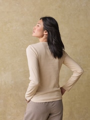 Oatmeal Marl Long Sleeve Ribbed T-Shirt - Image 3 of 8