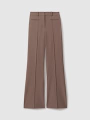 Reiss Mink Neutral Claude High Rise Flared Trousers - Image 2 of 5