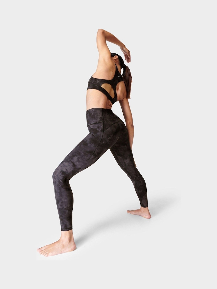 Sweaty Betty Black Spray Dye Print Full Length All Day Active Emboss Leggings - Image 1 of 7