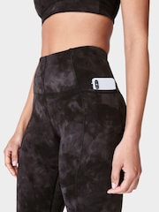 Sweaty Betty Black Spray Dye Print Full Length All Day Active Emboss Leggings - Image 2 of 7