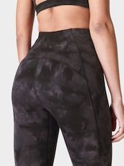 Sweaty Betty Black Spray Dye Print Full Length All Day Active Emboss Leggings - Image 6 of 7