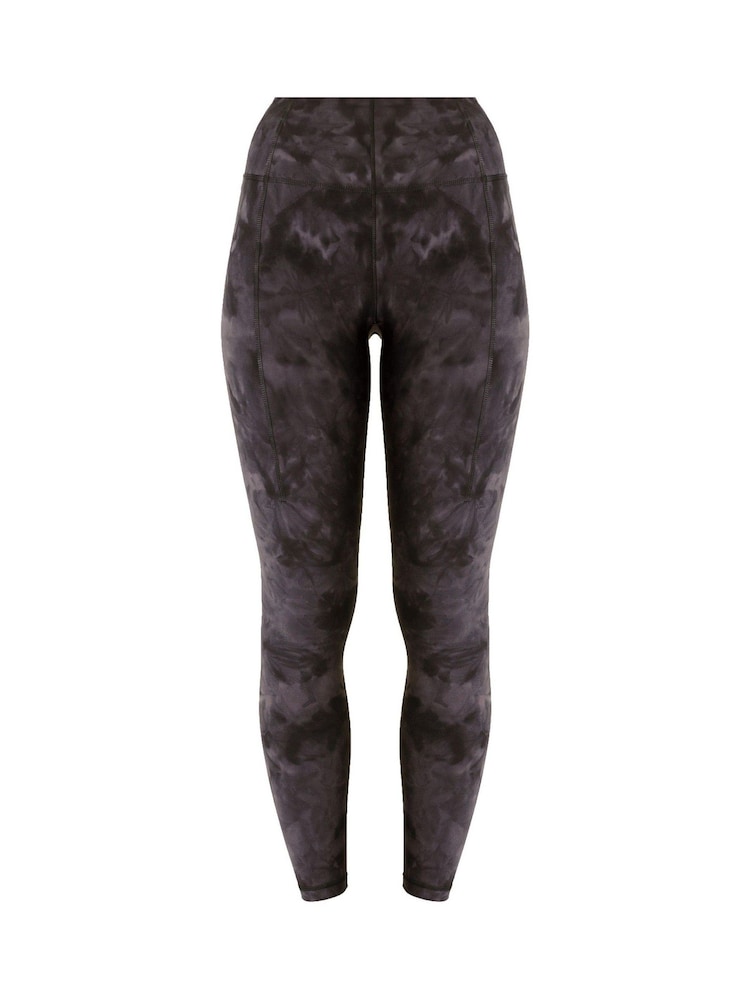 Sweaty Betty Black Spray Dye Print Full Length All Day Active Emboss Leggings - Image 7 of 7