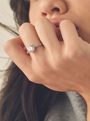 Sterling Silver - Cubic Zirconia Solitaire Ring - Bild 1 av 4