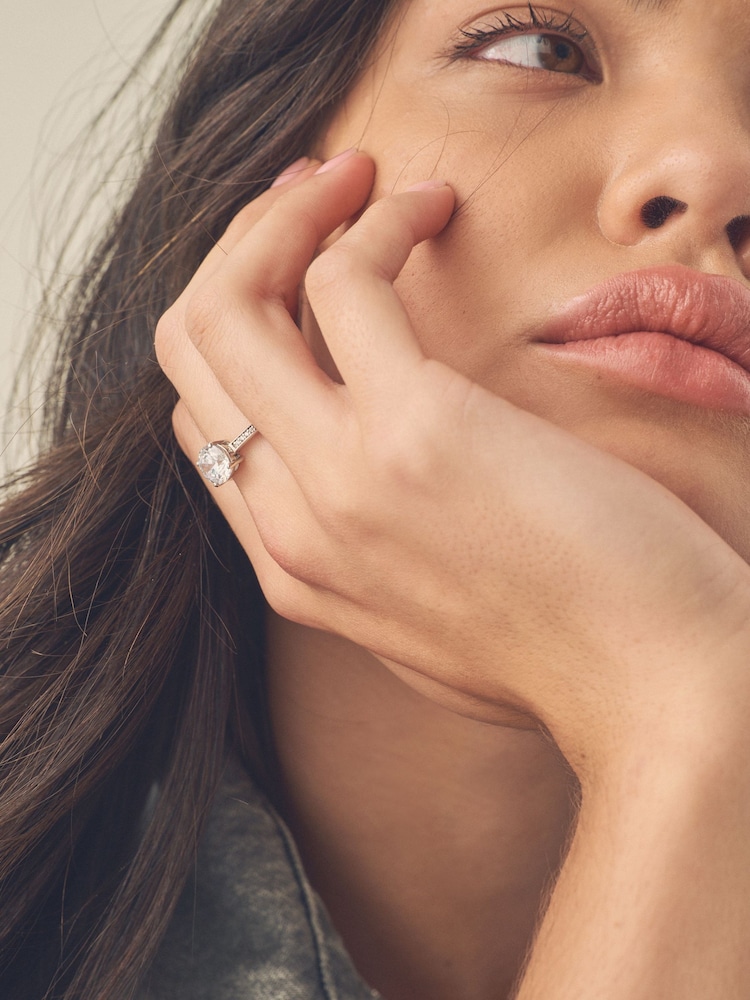 Buy Sterling Silver Cubic Zirconia Solitaire Ring from the Next UK