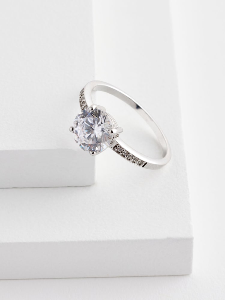 Sterling Silver - Cubic Zirconia Solitaire Ring - Bild 4 av 4