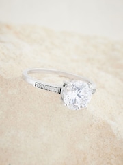 Sterling Silver Cubic Zirconia Solitaire Ring - Image 6 of 6