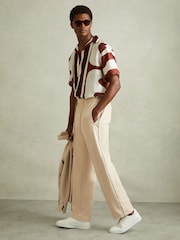 Reiss Roy Relaxed Contrast Pipe Detail Trousers - Imagen 1 de 6