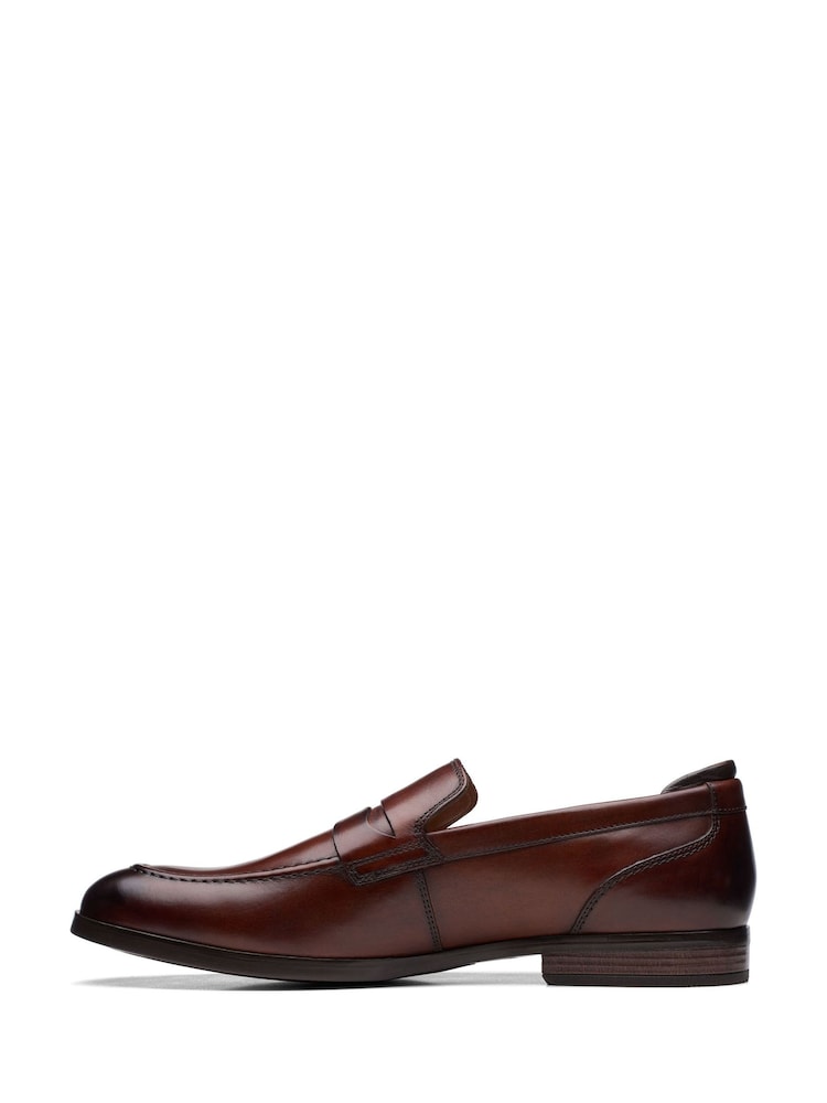 Clarks Brown Leather Bradish Ease Shoes - Image 2 of 7
