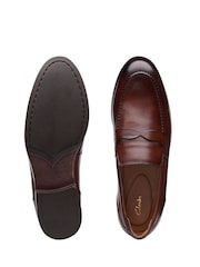 Clarks Brown Leather Bradish Ease Shoes - Image 5 of 7