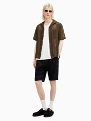 AllSaints Brown Caleta Short Sleeve Shirt - Image 3 of 8
