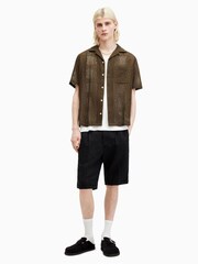 AllSaints Brown Caleta Short Sleeve Shirt - Image 5 of 8