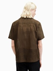 AllSaints Brown Caleta Short Sleeve Shirt - Image 7 of 8