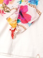 Angel & Rocket White Tropical Katie Woven Front 100% Cotton Top - Image 6 of 6