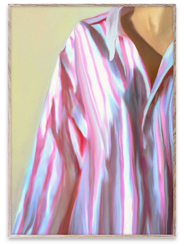 Paper Collective Pink Dad Shirt Framed Wall Art Print in Natural Oak Frame - Image 1 of 4 Paper Collective Pink Dad Shirt Framed Wall Art Print in Natural Oak Frame - Image 1 of 4