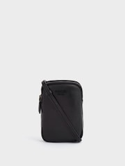 OSPREY LONDON The Onyx Leather Black Phone Bag - Image 1 of 7