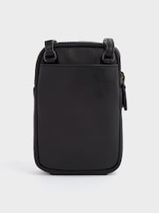 OSPREY LONDON The Onyx Leather Black Phone Bag - Image 5 of 7
