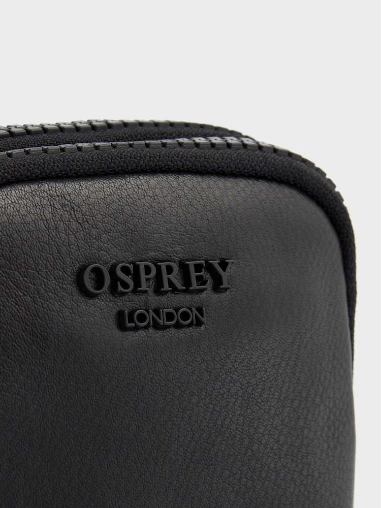 OSPREY LONDON The Onyx Leather Black Phone Bag - Image 7 of 7