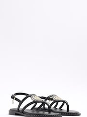 River Island Black Trim Toe Thong Sandals - Image 2 of 4