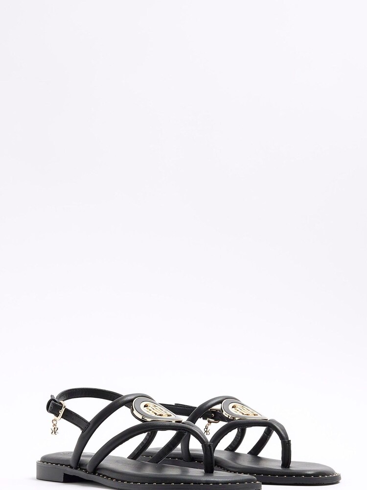 River Island Black Trim Toe Thong Sandals - Image 2 of 4