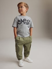 Khaki/Grey T-Shirt and Cargo Trousers Set (3mths-7yrs) - Image 1 of 9