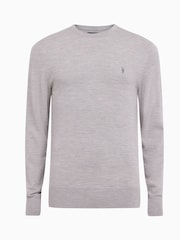 AllSaints Grey Mode Merino Crew Neck Jumper - Image 5 of 5