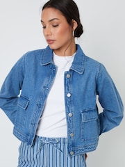 Threadbare Blue Boxy Denim 100% Cotton Jacket - Image 1 of 4