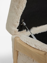 Oslo Faux Fur Natural Flinton Upholstered Storage Ottoman - Image 10 of 11
