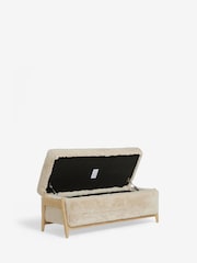 Oslo Faux Fur Natural Flinton Upholstered Storage Ottoman - Image 8 of 11