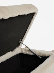Oslo Faux Fur Natural Flinton Upholstered Storage Ottoman - Image 9 of 11