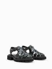 AllSaints Black Nessa Sandals - Image 3 of 5
