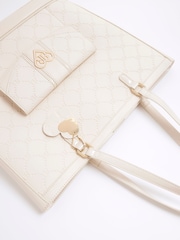 River Island Cream Girls Embossed Pocket Shopper Bag - Image 5 of 6