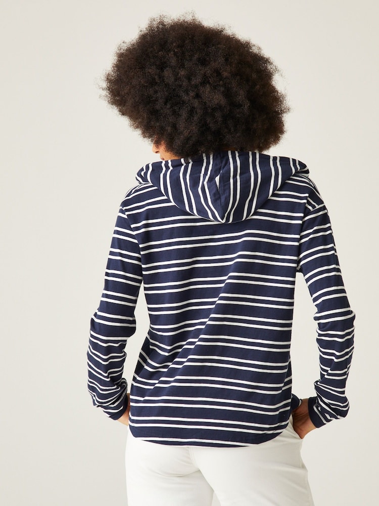 Regatta Blue Minerve Lightweight 100% Cotton Hoodie - Image 2 of 7 Regatta Blue Minerve Lightweight 100% Cotton Hoodie - Image 2 of 7