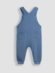 JoJo Maman Bébé Blue Highland Cow Appliqué Dungarees & Print Top Set - Image 3 of 6