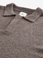 Rjava/siva - Relaxed Fit dolg rokav; z dolgimi rokavi Knit Rugby srajce z volno - Slika 6 iz 7