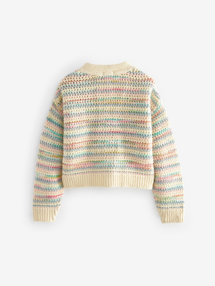 Regenbogenfarben - Gehäkelte Strickjacke (3-16 J.) - Bild 2 von 3