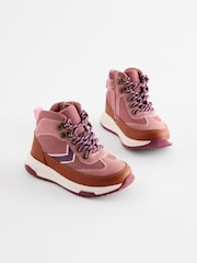 Pink Neutral Water Repellent Lace-Up Sporty Hiker Boots - Image 1 of 6