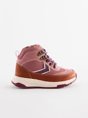 Pink Neutral Water Repellent Lace-Up Sporty Hiker Boots - Image 2 of 6