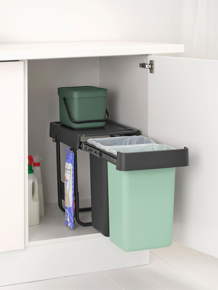 Brabantia Dark Grey Sort And Go Built-in Bin 2x15L - Image 2 of 6