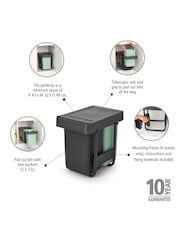 Brabantia Dark Grey Sort And Go Built-in Bin 2x15L - Image 6 of 6