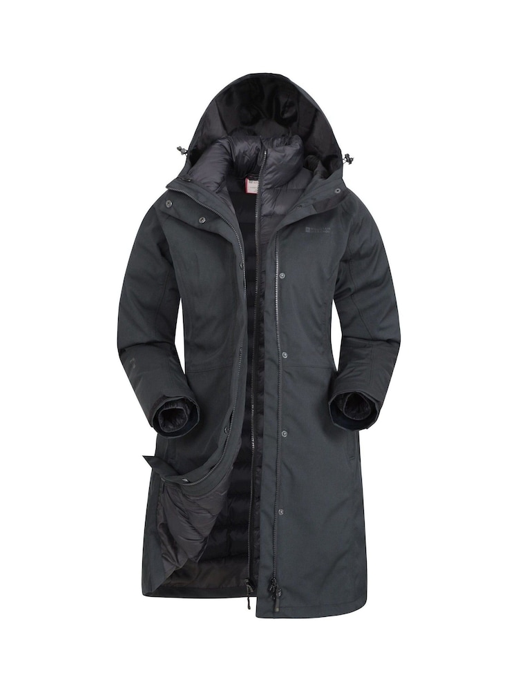 Mountain Warehouse Black Womens Alaskan 3-In-1 Waterproof Long Jacket - Image 1 of 5