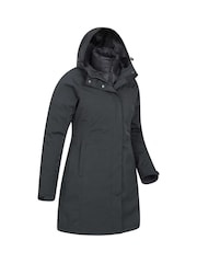 Mountain Warehouse Black Womens Alaskan 3-In-1 Waterproof Long Jacket - Image 2 of 5