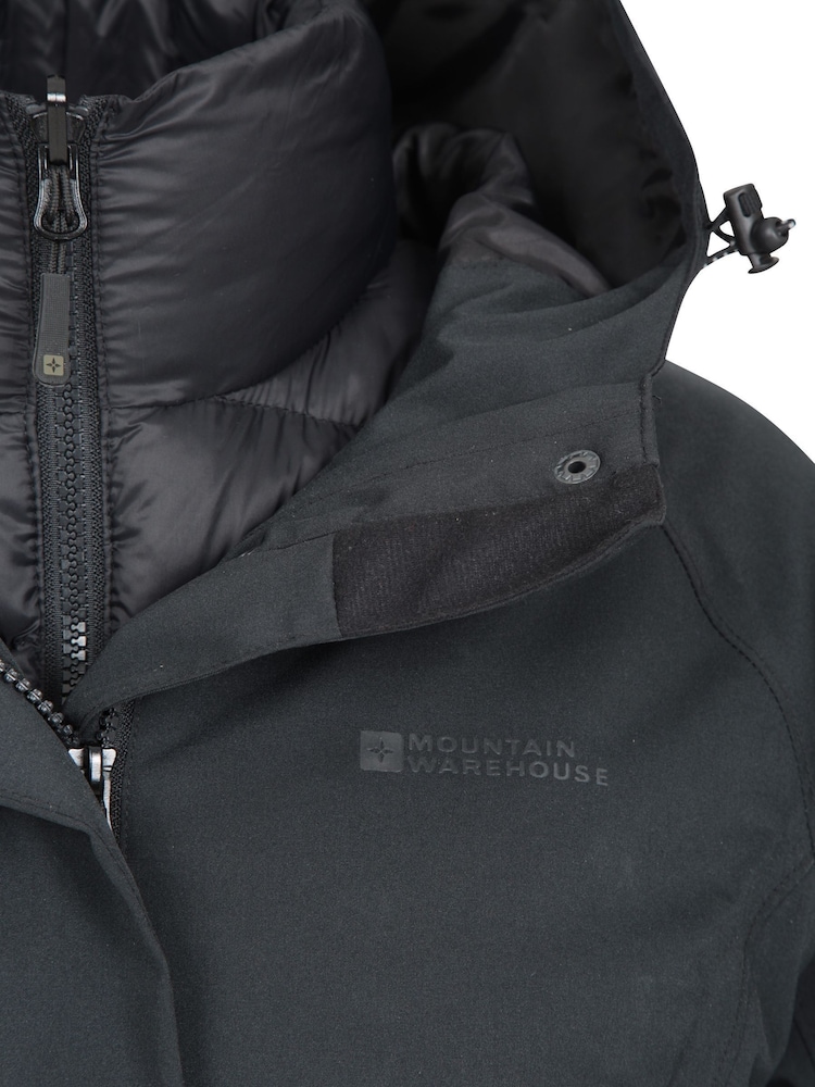 Noir - Veste longue imperméable Mountain Warehouse Alaskan 3-en-1 femme - Image 4 of 5