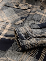 Grey Check Hooded Borg Lined Shacket - Image 10 of 11